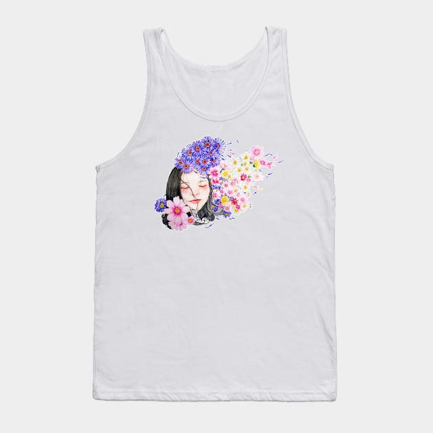 Women Flower Tank Top by EVROX